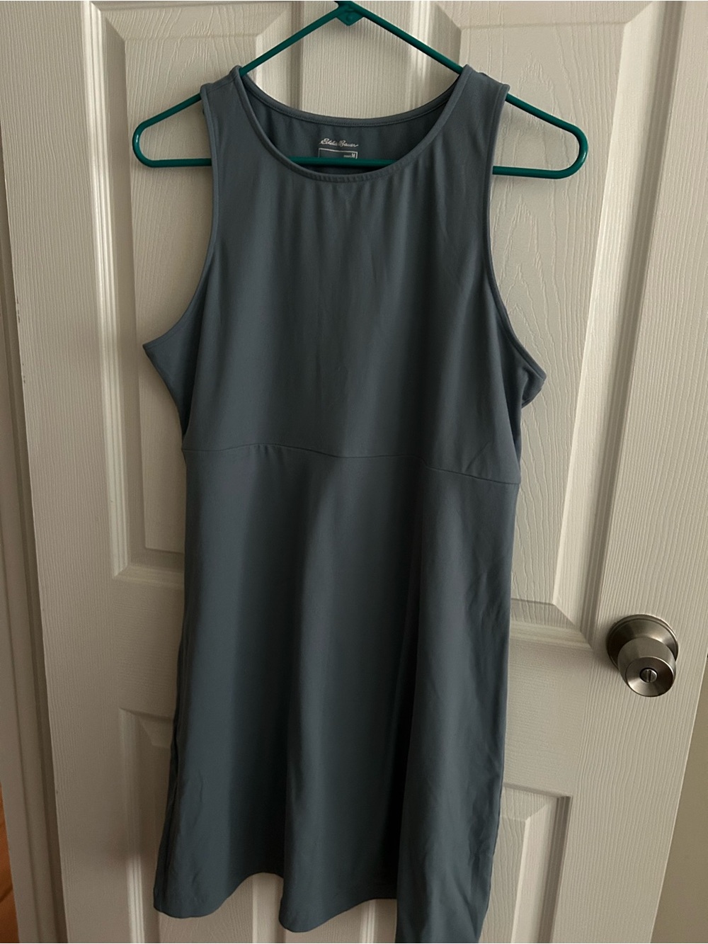 Slate Blue Sleeveless A-Line Mini Dress